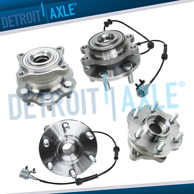 4WD Front Rear Wheel Bearing and Hubs w/ABS for 2005 2006-2012 Nissan Pathfinder