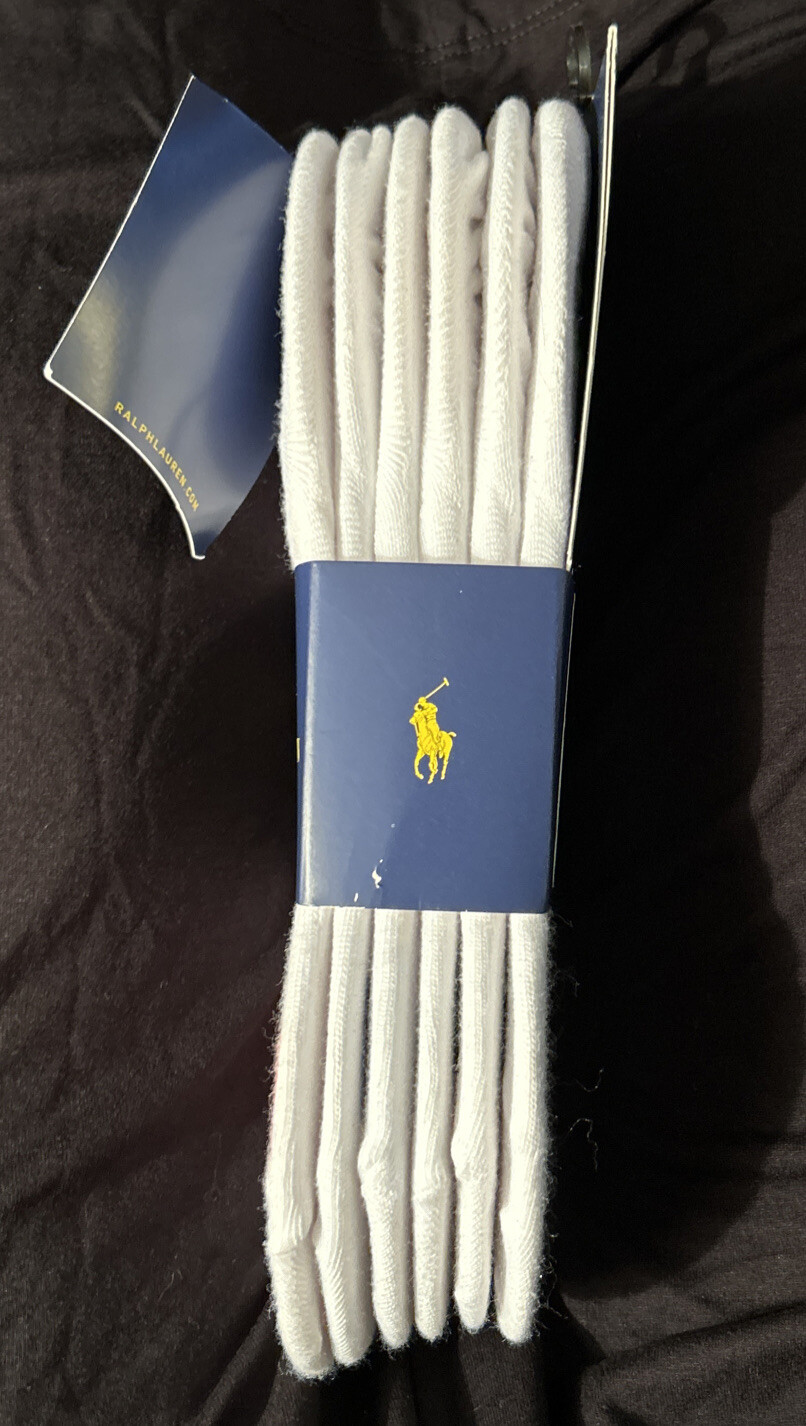 PONY Polo Ralph Lauren fodere per sneaker tacco antiscivolo 6 paia calze da uomo taglia 10 13 nuove con etichette