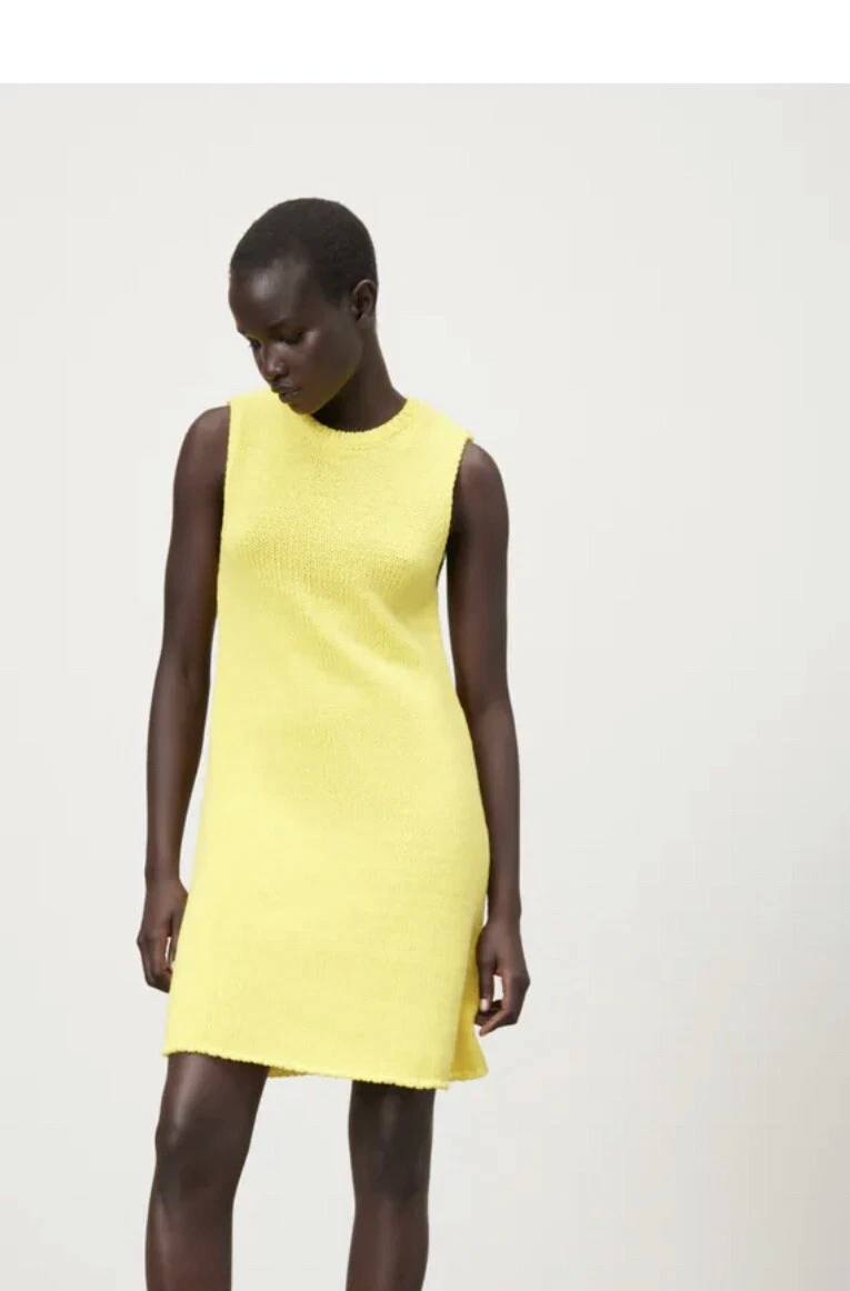 Zara yellow cheap knit dress
