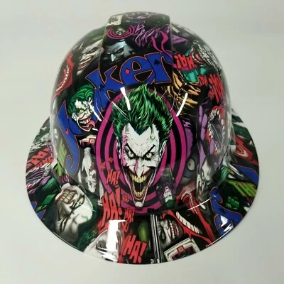 PYRAMEX NEW FULL BRIM Hard Hat custom hydro dipped in THE JOKER HAHA FULL COLOR SICK NEW