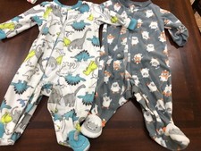 Baby Boy 3 Month Fleece Sleeper Feet Lot Carters Dinosaur