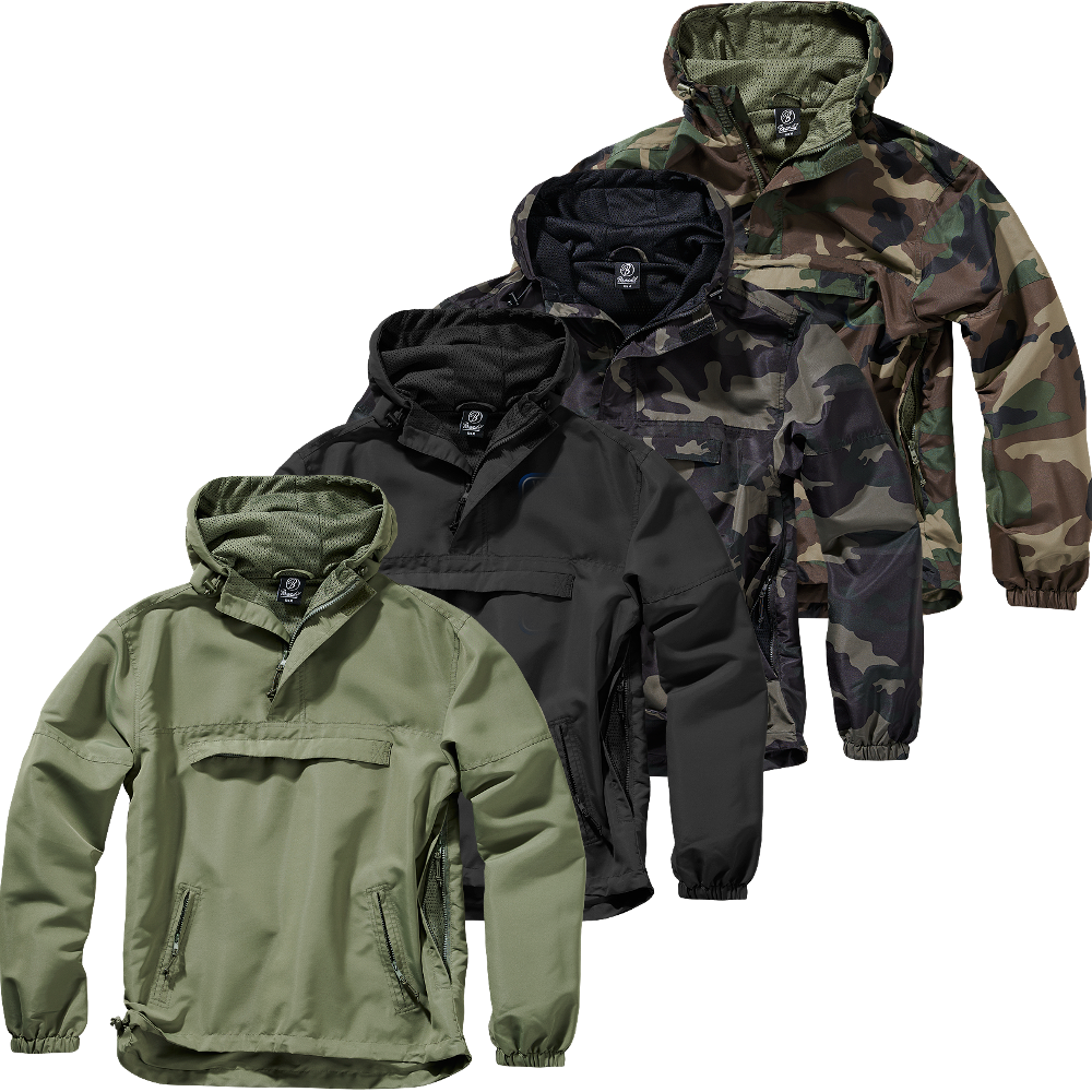 Brandit Deluxe Windbreaker Herren - Ripstop Jacke Mit Fleecefutter