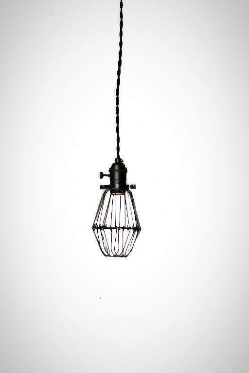 Blackout Simply Modern bare bulb caged Edison pendant light All