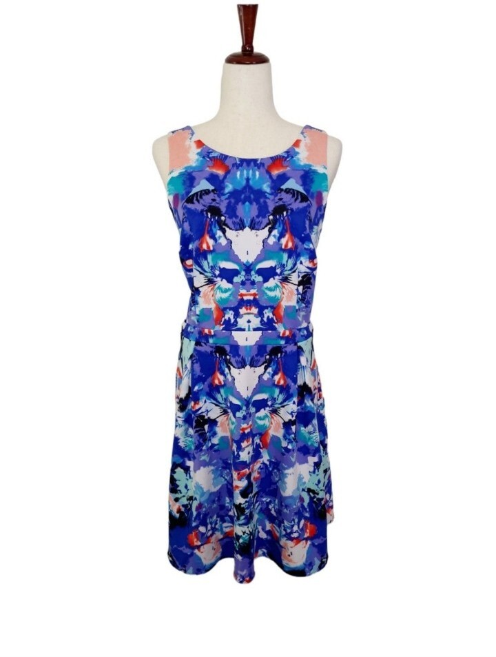 ★2024SS新作★NICK&NICOLE★NICOLE TRENDY SLEEVELESS DRESS Nicole by Nicole Miller Dress Size XL Sleeveless Floral Side