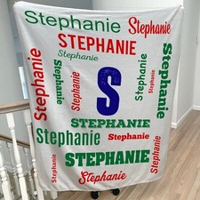 Personalized Name Blanket- Fun Repeating Design
