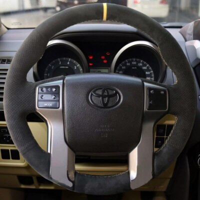 Custom Steering Wheel Cover Suede For Toyota Land Cruiser Prado Tundra Tacoma