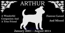 Personalized Jack Russell Terrier Dog Pet Memorial 12"x6" Grave Marker Headstone