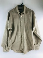 Chaps Shirt Men's Size L 16-16.5 36/37 Tan Twill Button Down Long Sleeve