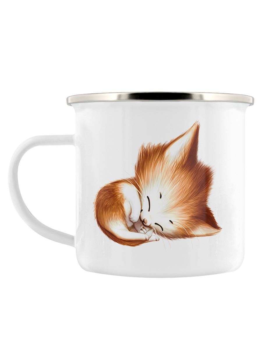 Russet Kitsch Kitten Enamel Mug