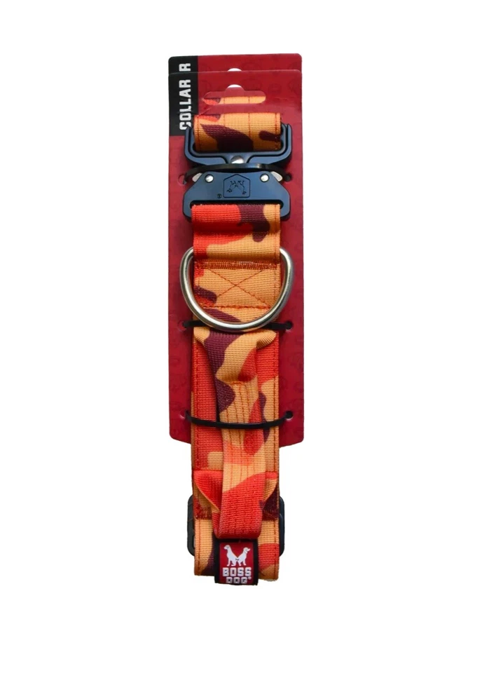 Boss Dog Tactical Collar, Orange Camo, X Large