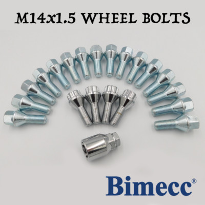 M14x1.5, R13 27mm Wheel Bolts (Bimecc) x 16 + Locks For Audi RSQ3 [8U/F3]