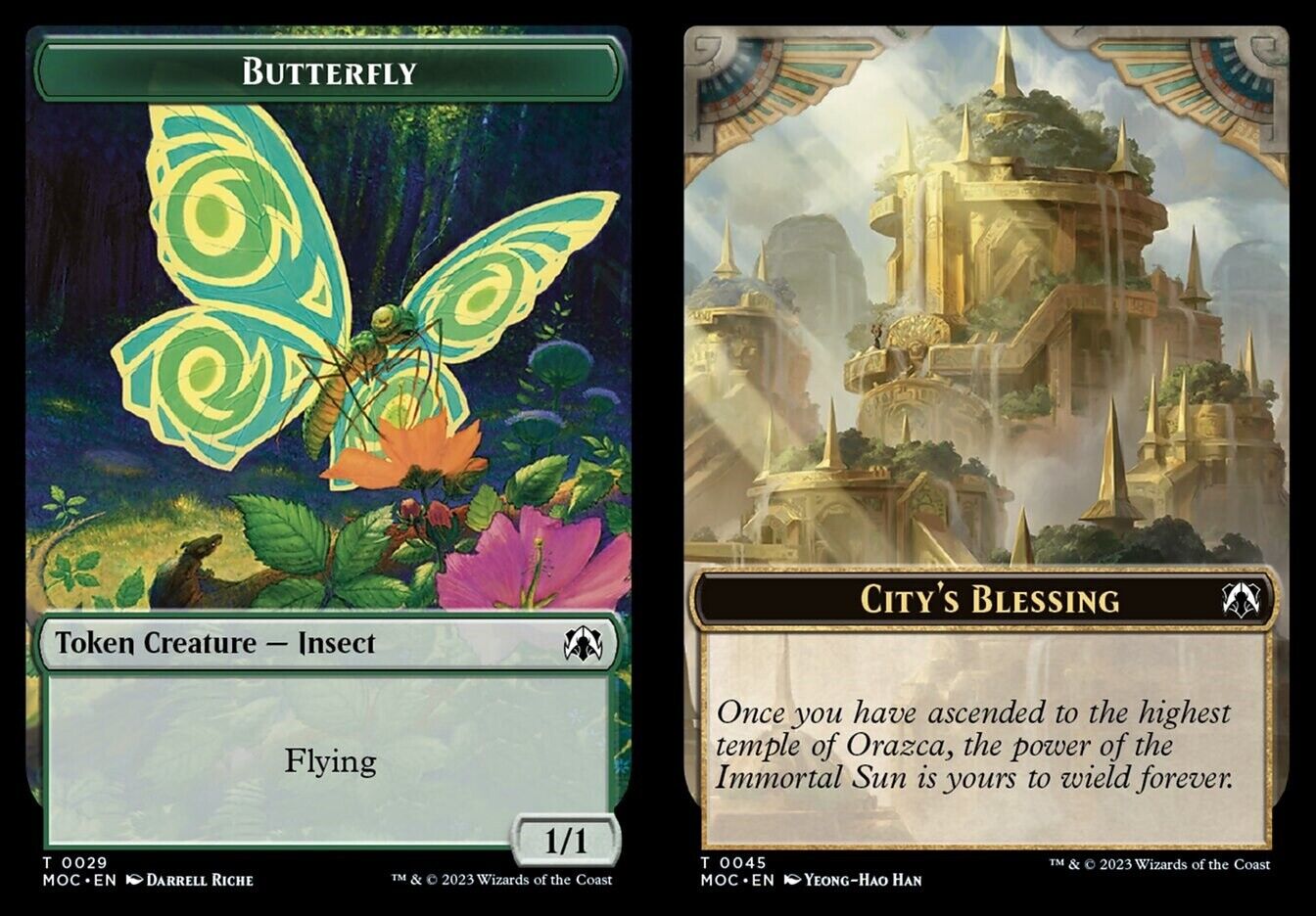 MTG Commander 2023 MOM TOKEN Butterfly #0029 City's Blessing #0045 PLAYSET  4x x4