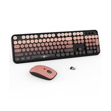FD Wireless Keyboard and Mouse Combo - 2.4G Full-Sized Cute Colorful Mouse an...