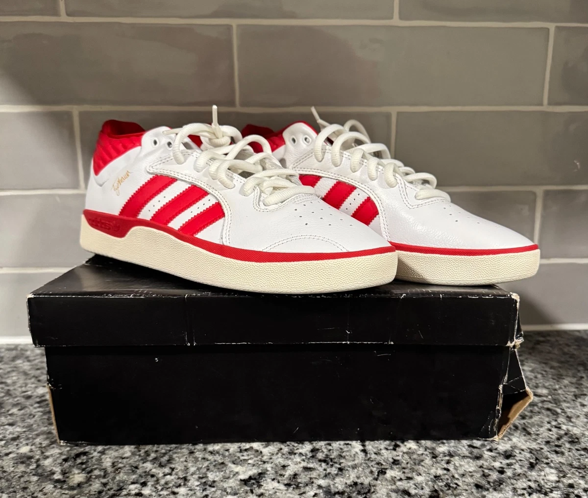 Adidas Tyshawn Mid White Scarlet for sale | eBay