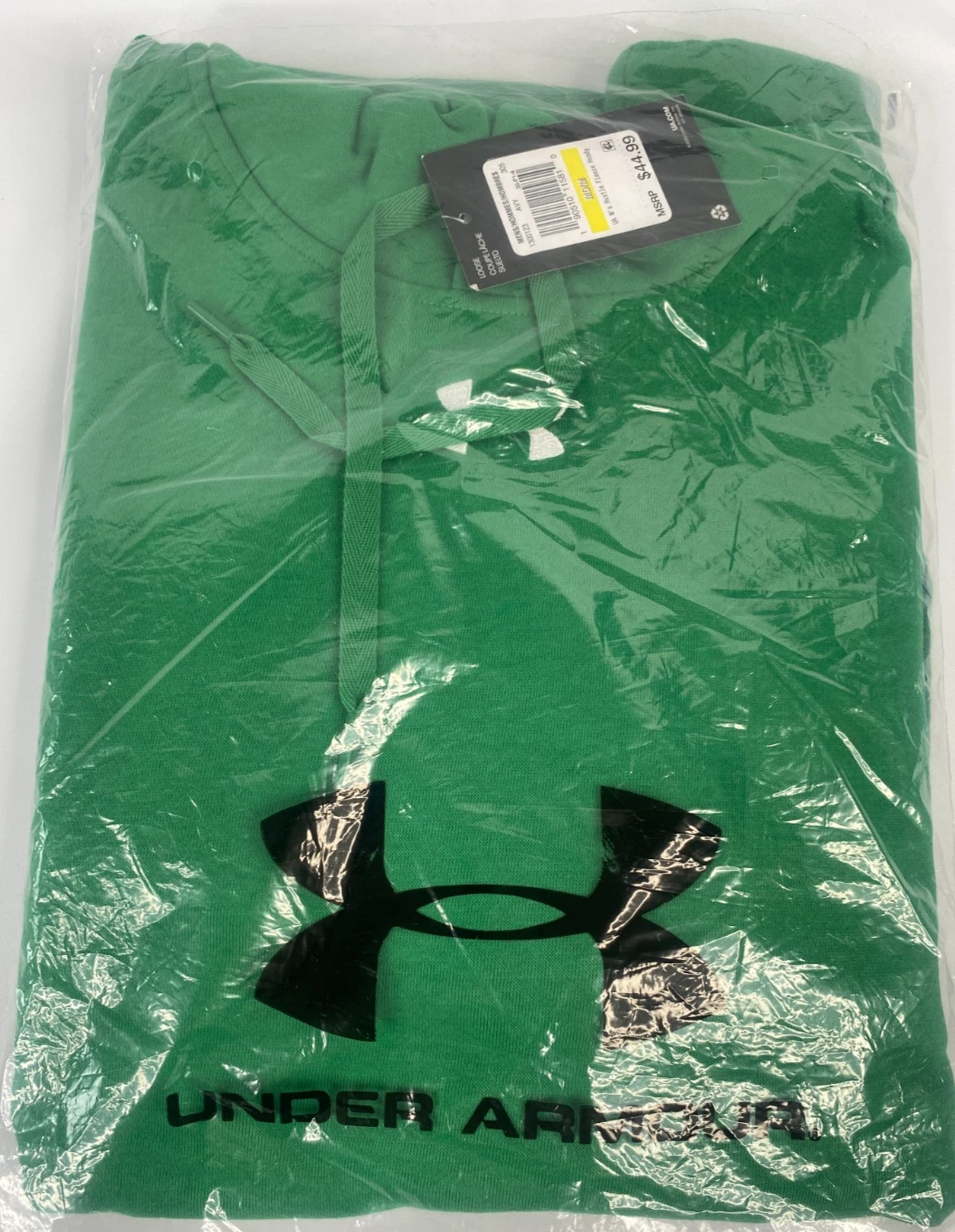 Under Armour Men's Green Hustle Fleece Hoodie Size Medium
