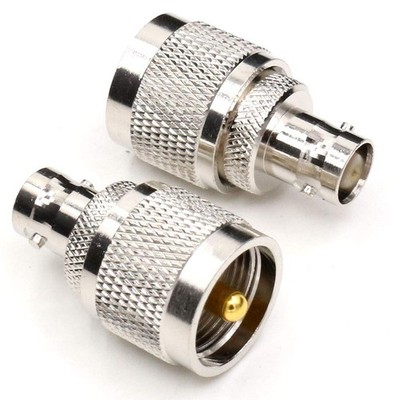 UHF Male to BNC Female Coax Adapters Pl259 BNC Connectors 2 Pack