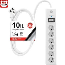 6 Outlet Surge Protector Power Strip W/ 10ft Cord Twist to Close Safety New