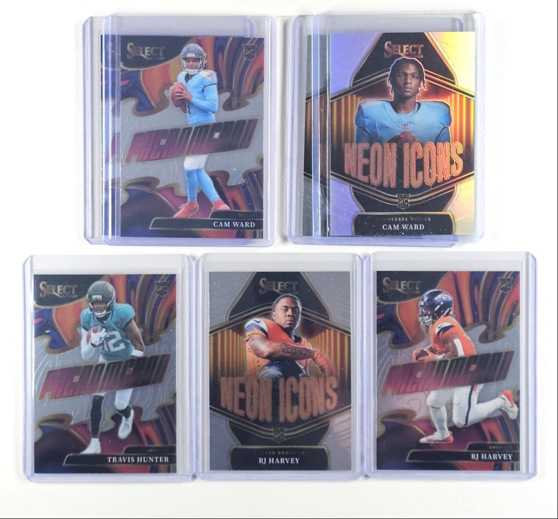 [7] CAM WARD RJ HARVEY 2025 SELECT PHENOMENON ROOKIE SILVER PRIZM RC Q0913