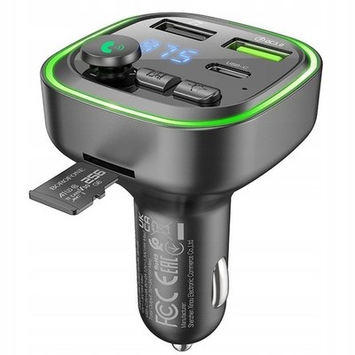 Bluetooth FM Transmitter Auto Radio Adapter Freisprecheinrichtung 2xUSB + USB C