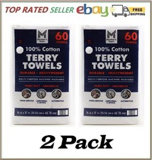 2 Pack - Member's Mark 100 Cotton Terry Towels, 14" x 17" 60 ct. 