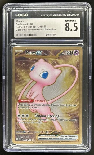 2023 Pokemon SV 151 Mew ex Gold Metal Full Art #205/165 CGC 8.5