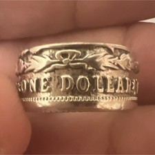 Handcrafted Morgan Silver Dollar 1921 Coin Band Ring Unisex Vintage S925