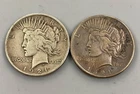 2 1921 US 90% Silver Peace $1 Key Date damaged cleaned L24873