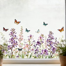 Summer Flower Window Clings Colorful Wildflower Window Stickers with Styl 28