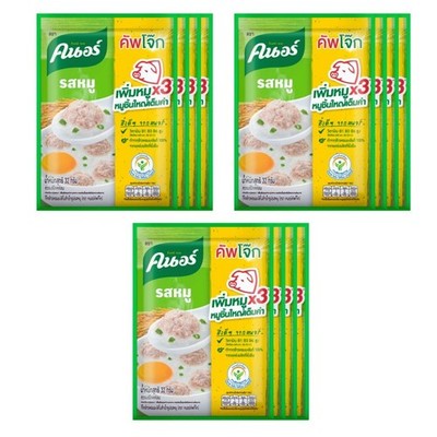 Knorr Cooked Organic Thai Jasmine Rice Porridge, Pork, 35 Gram (Pack of 12)