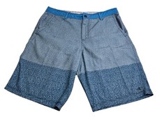O'NEILL Hybrid Boardshorts Mens 34 Blue Colorblock 21" Outseam Zip Pocket Surf