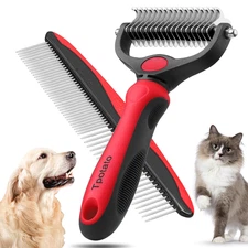 Deshedding Dog Brush for Long Haired Dogs Cats,Undercoat Shedding Rake for Demat
