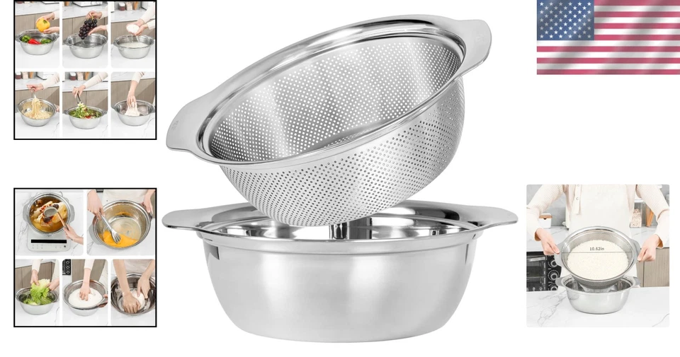 304 Stainless Steel Fruit and Veggie Colander - Image 2 of 4