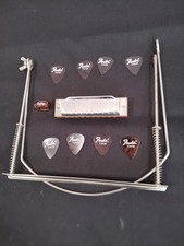 M. Suzuki Folk Master Harmonica c with Bob Dylan like neck brace holder