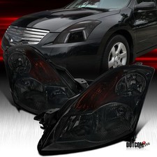 Headlights Fit 2007 2008 2009 Altima Sedan 4Dr Smoke Tineted Headlamp Left+Right