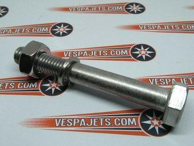 Vespa & LML Stoßdämpfer Mutter & Schraube hinten M10 x 75mm extra lang Auspuffaufnahme Edelstahl