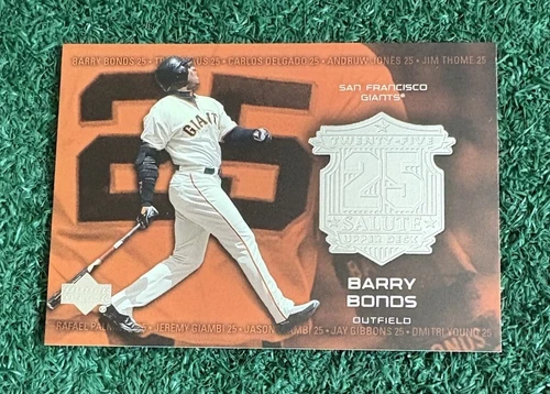 BARRY BONDS - 2004 UPPER DECK TWENTY-FIVE SALUTE INSERT CARD # S-1 - GIANTS  MLB