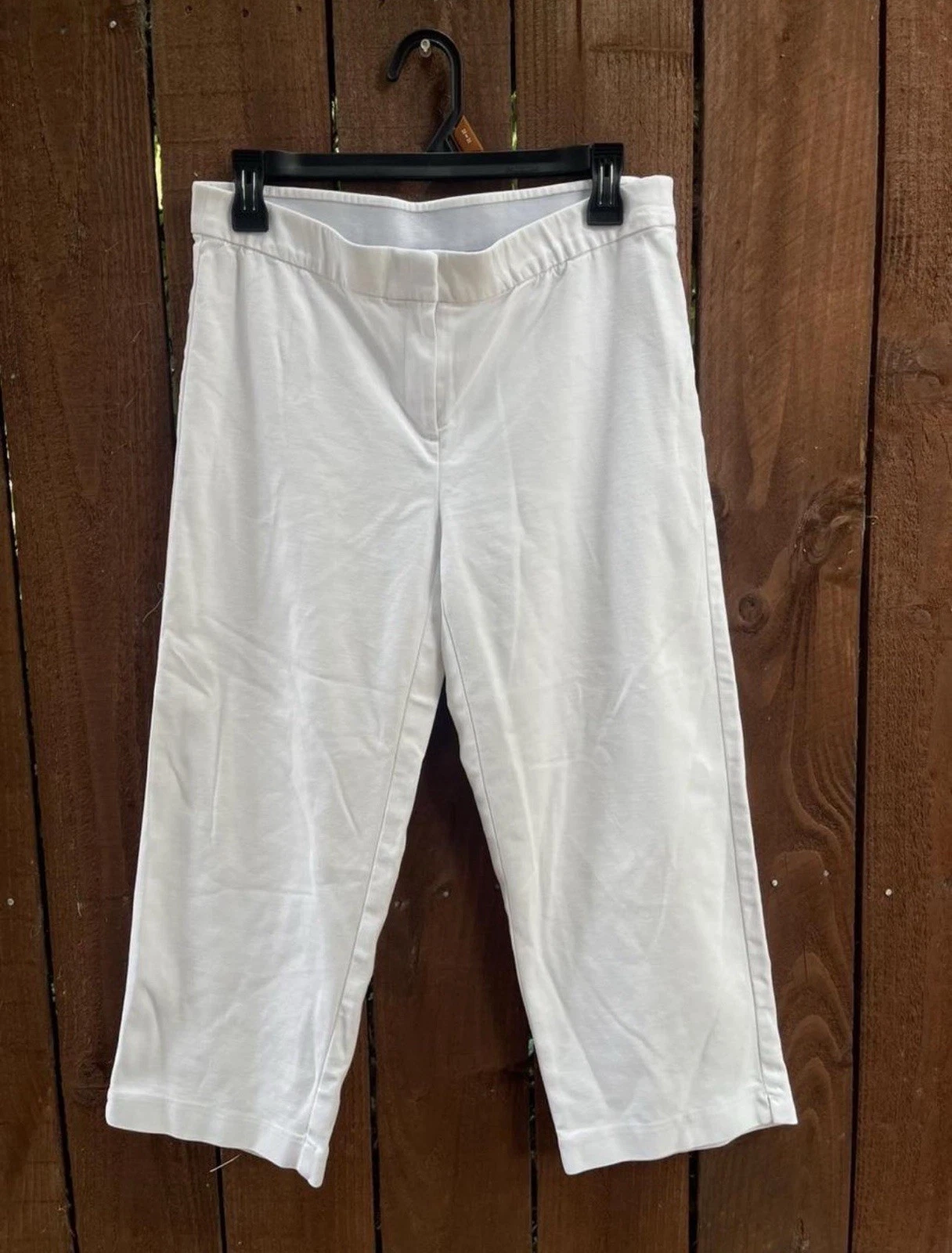 J. Jill White Capri Cropped Coastal Relaxed Fit Beachy Casual Pants Sz 8 Petite