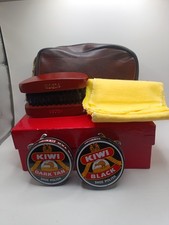 Vintage Exeter Shoe Shine Kit W/Brushes, Polish And Cloth NIB