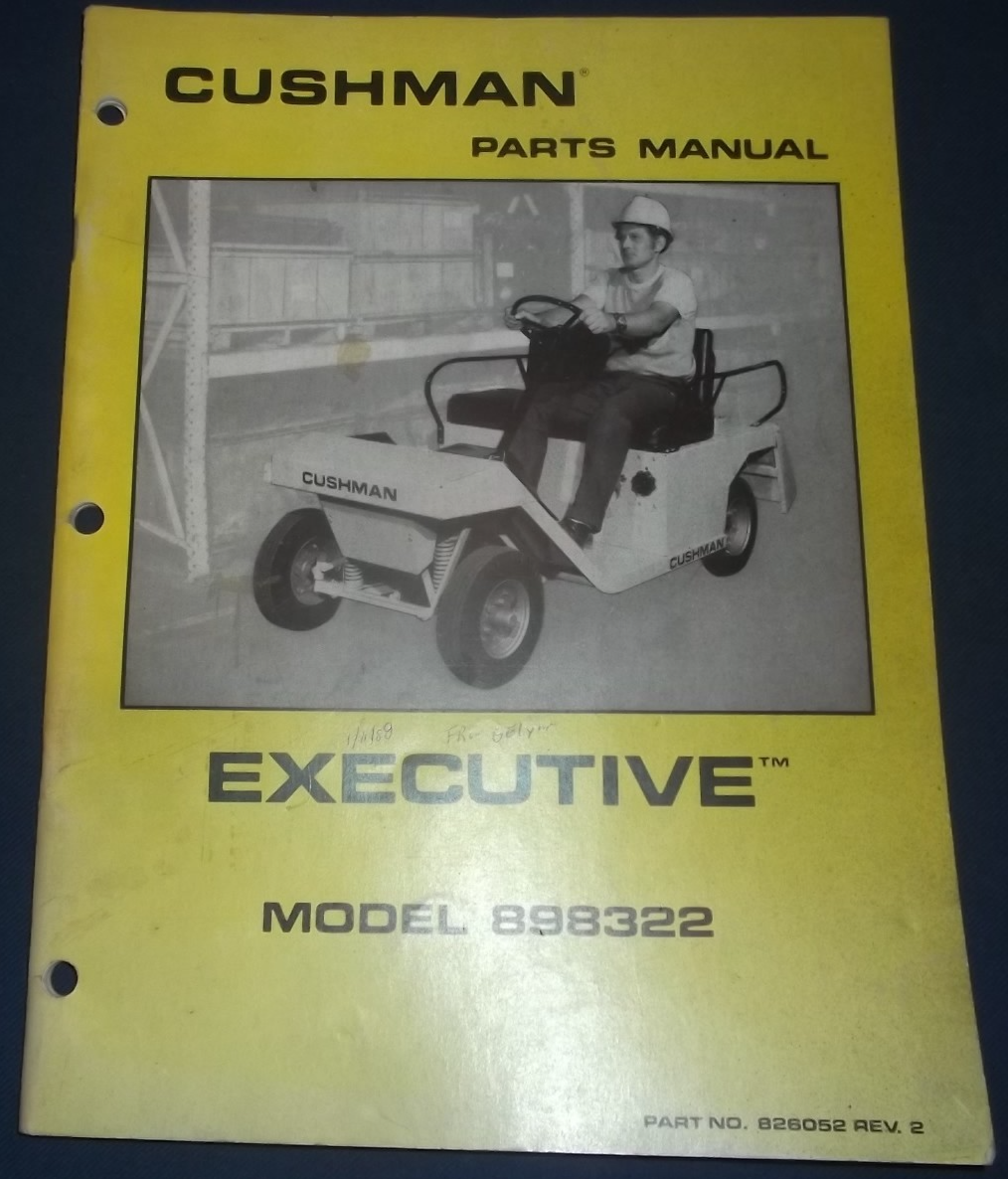 CUSHMAN 898322 EXECUTIVE CART PARTS MANUAL BOOK CATALOG | eBay