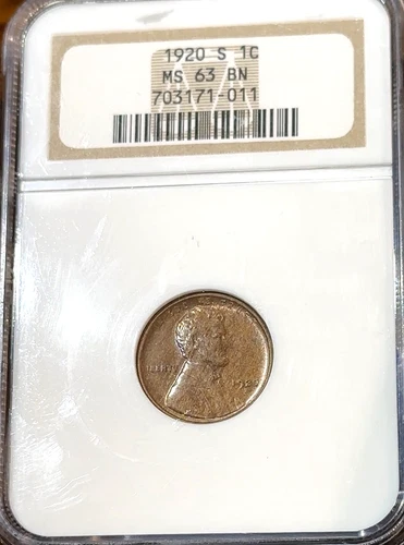 1920-S Lincoln Cent NGC MS63BN Great for Grade Best Price Ebay* CHRC