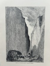 1884 View of Road Cut Through Yellow Earth, China Original Antique Print
