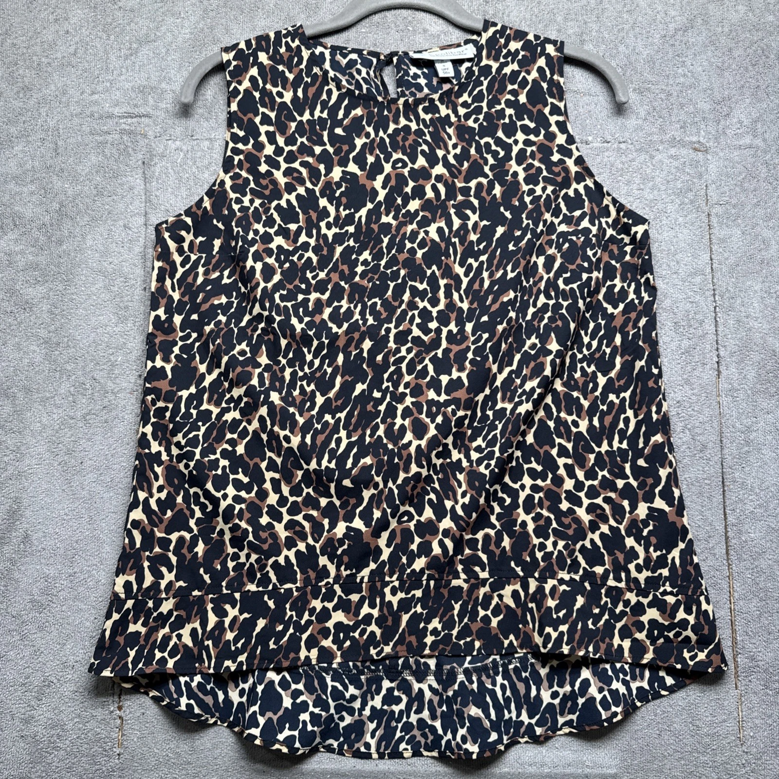 Coolibar UPF 50+ Sleeveless Top Leopard Print Sun Protection Travel Small