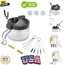4 Set Airbrush Cleaning Kit Airbrush Cleaning Pot with Air Filter Mat and Hol...