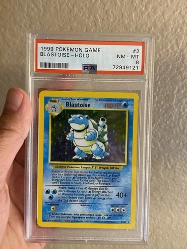 1999 POKEMON BASE SET UNLIMITED #2 BLASTOISE-HOLO PSA 8
