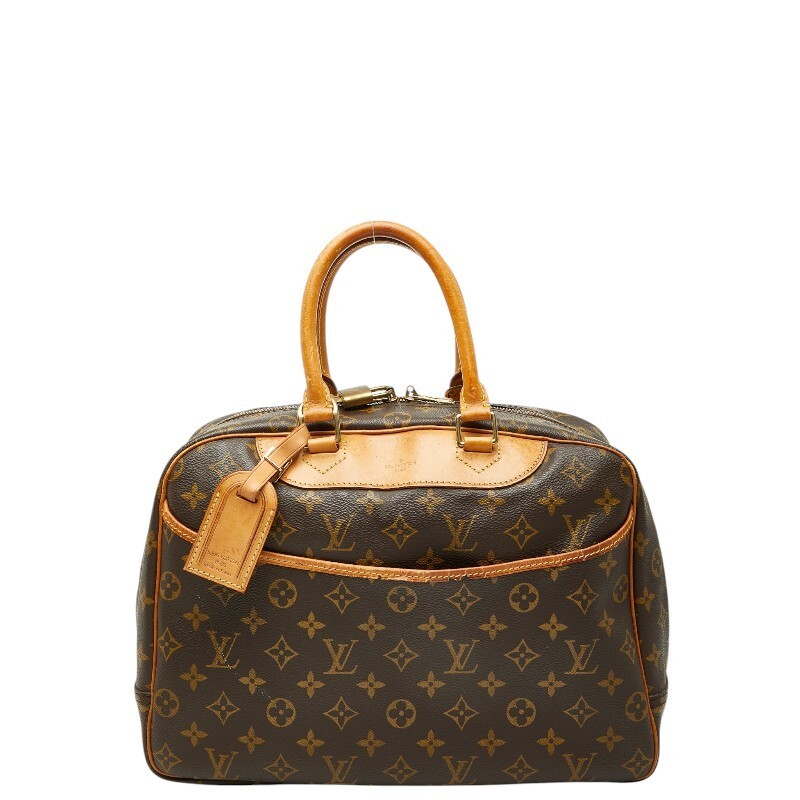 Louis Vuitton Monogram Deauville Handbag M47270 Brown PVC Leather Women s LOUIS