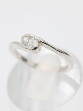 Platinum 0.40ct VS2 Natural Oval Diamond Solitaire Ladies Engagement Ring Size N