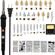 Wood Burning Kit Adjustable Temp 200-450C Pyrography Pen Set 60W 25 Tips DIY