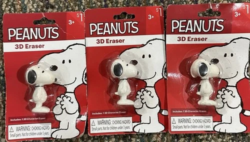 Peanuts Snoopy 3D Character Eraser, Red/White/Black, Model PN814084