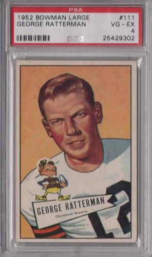George Ratterman #111 1952 Bowman Large card