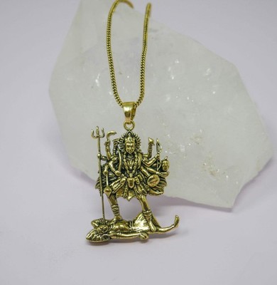Kali Maa Charm Necklace   Hindu Goddess Amulet Brass Pendant   Spiritual Jewelry
